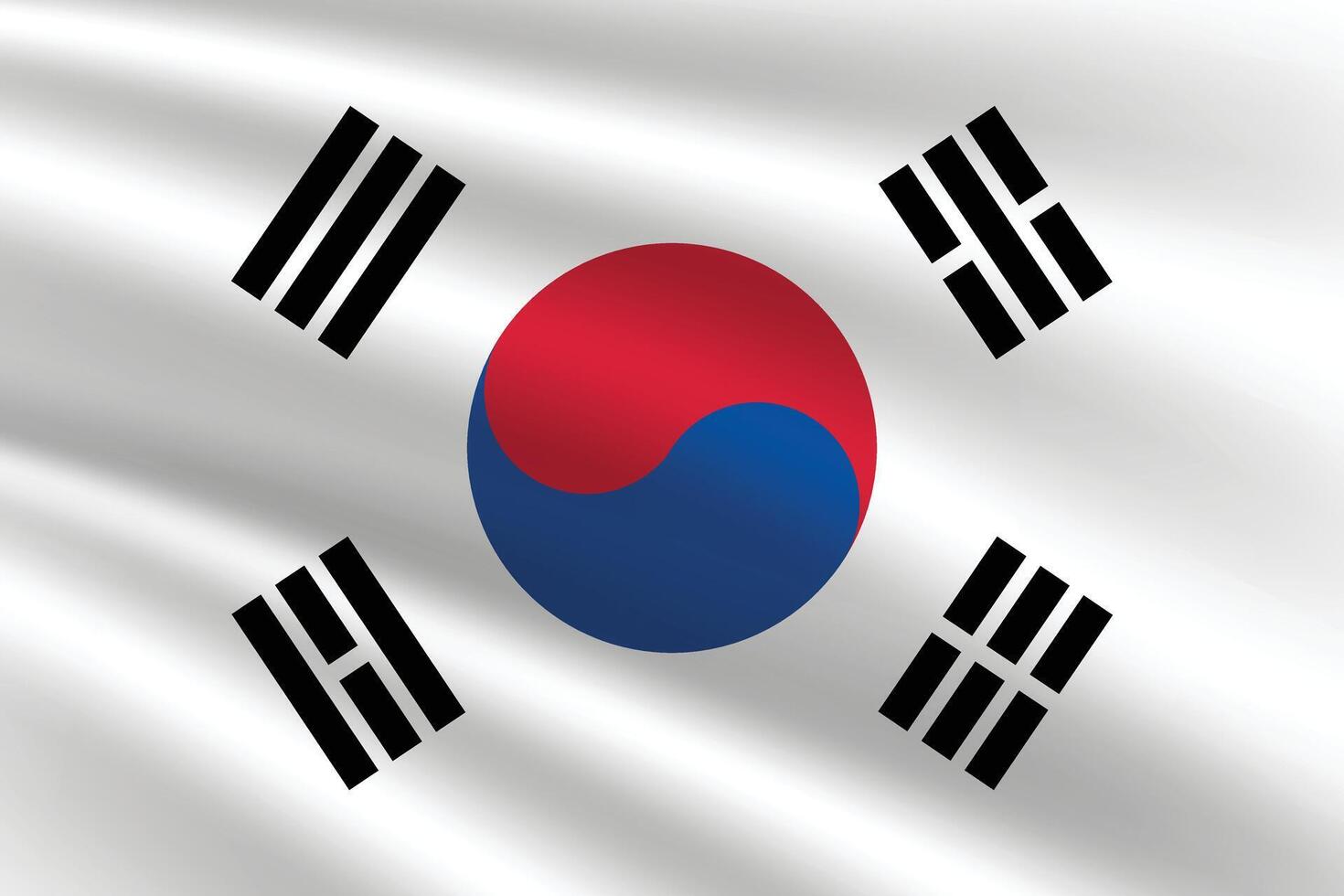 National Flag of South Korea. South Korea Flag. Waving South Korea flag. vector