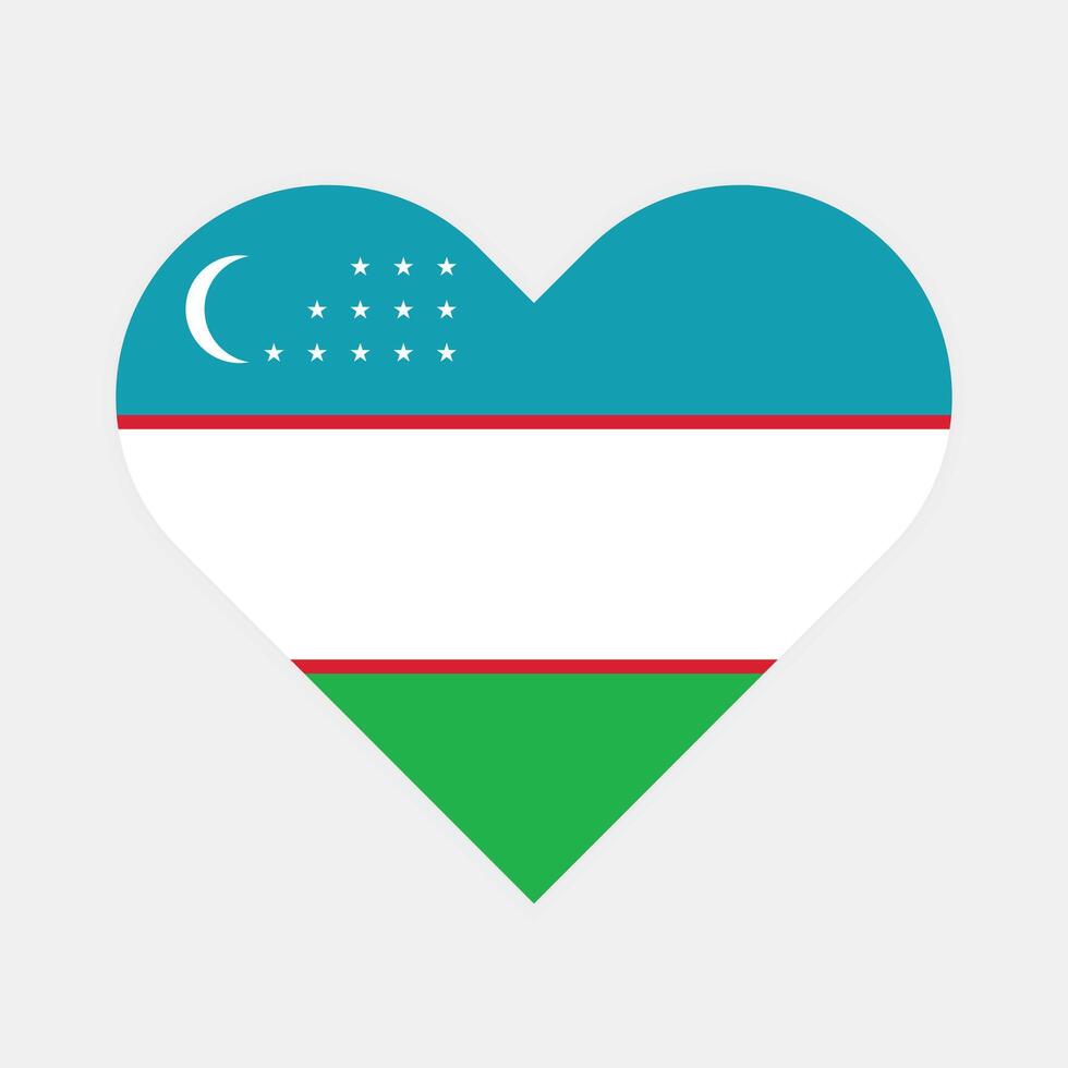 nacional bandera de uzbekistán Uzbekistán bandera. Uzbekistán corazón bandera. vector