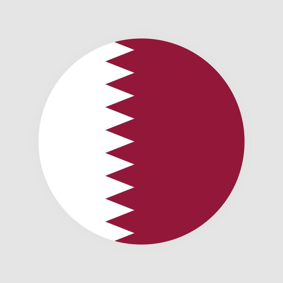 National Flag of Qatar. Qatar Flag. Qatar Round flag. vector