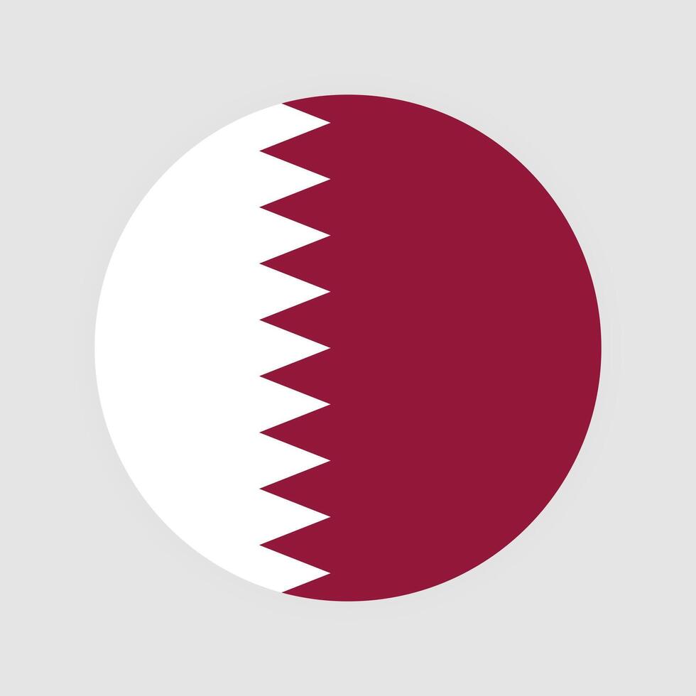 National Flag of Qatar. Qatar Flag. Qatar Round flag. vector