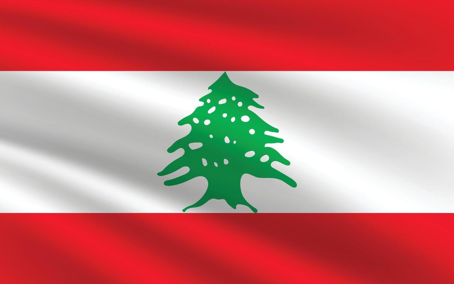 National Flag of Lebanon. Lebanon Flag. Waving Lebanon flag. vector