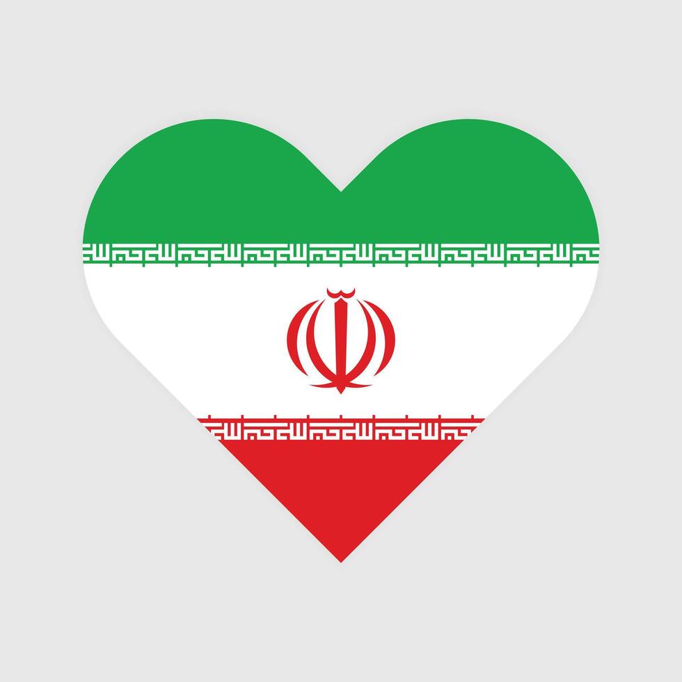 National Flag of Iran. Iran Flag. Iran Heart flag. vector