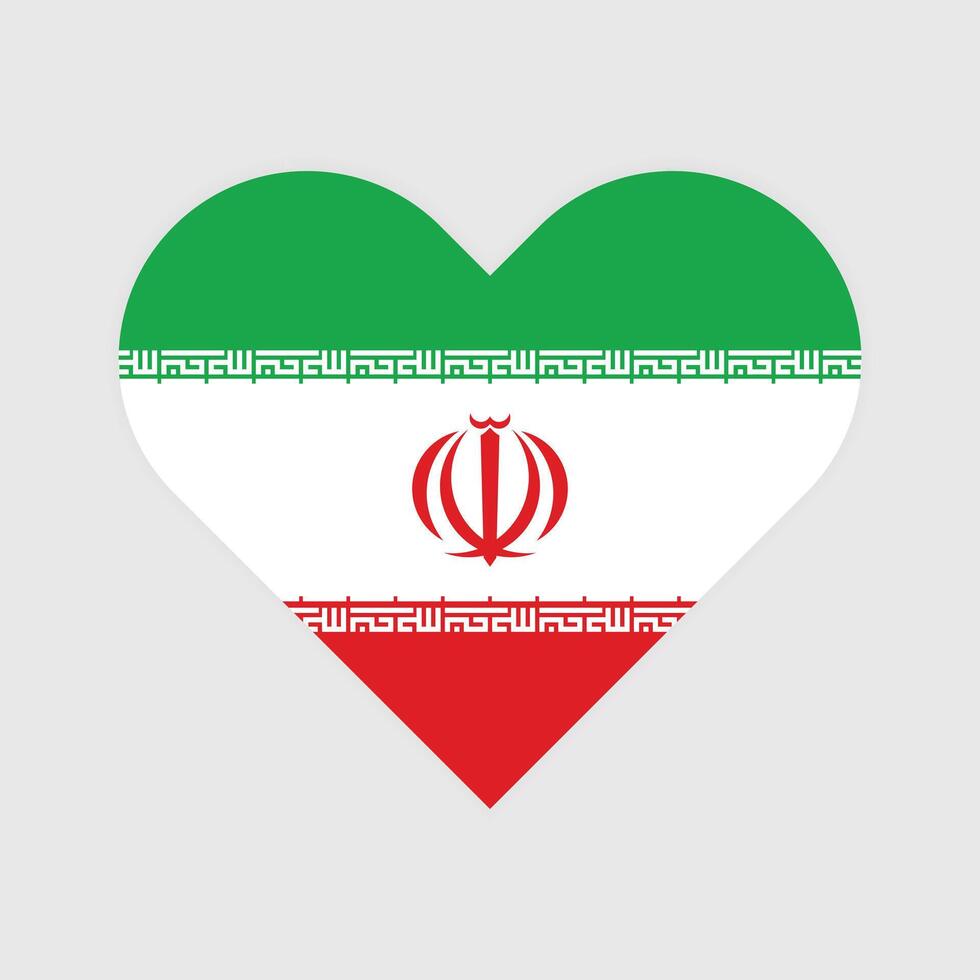 National Flag of Iran. Iran Flag. Iran Heart flag. vector