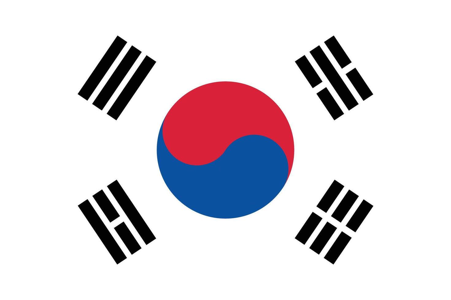 National Flag of South Korea. South Korea Flag. Waving South Korea flag. vector