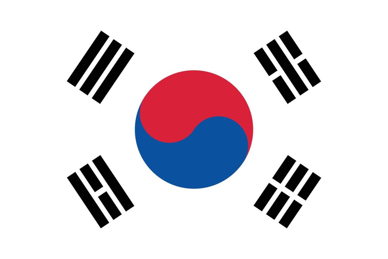 nacional bandera de sur Corea. sur Corea bandera. ondulación sur Corea bandera. vector