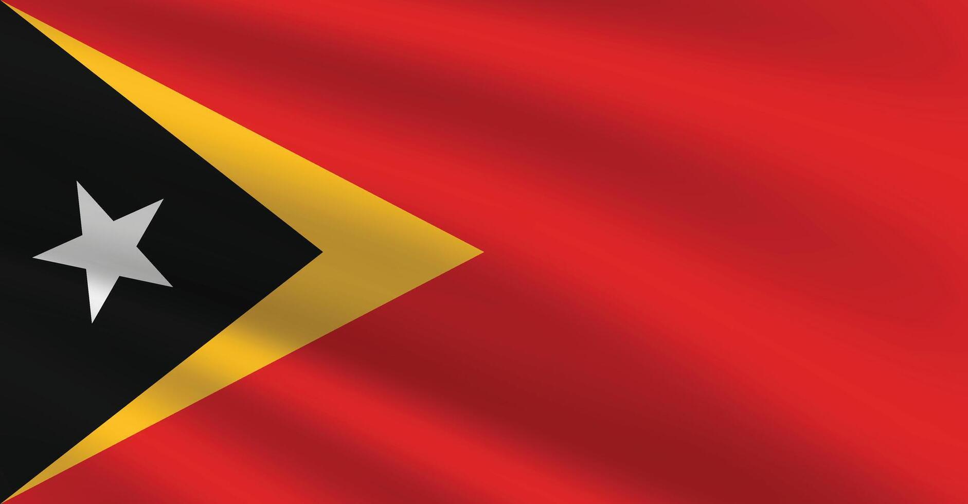 National Flag of East Timor. East Timor Flag. Waving East Timor flag. vector