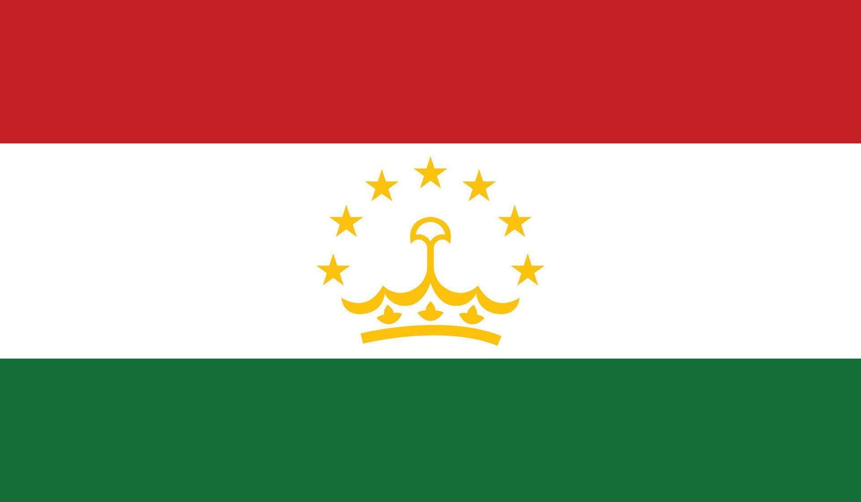 National Flag of Tajikistan. Tajikistan Flag. vector