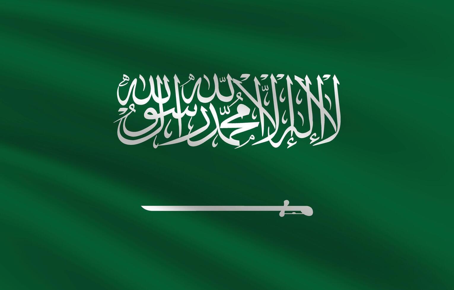 National Flag of Saudi Arabia. Saudi Arabia Flag. Waving Saudi Arabia flag. vector