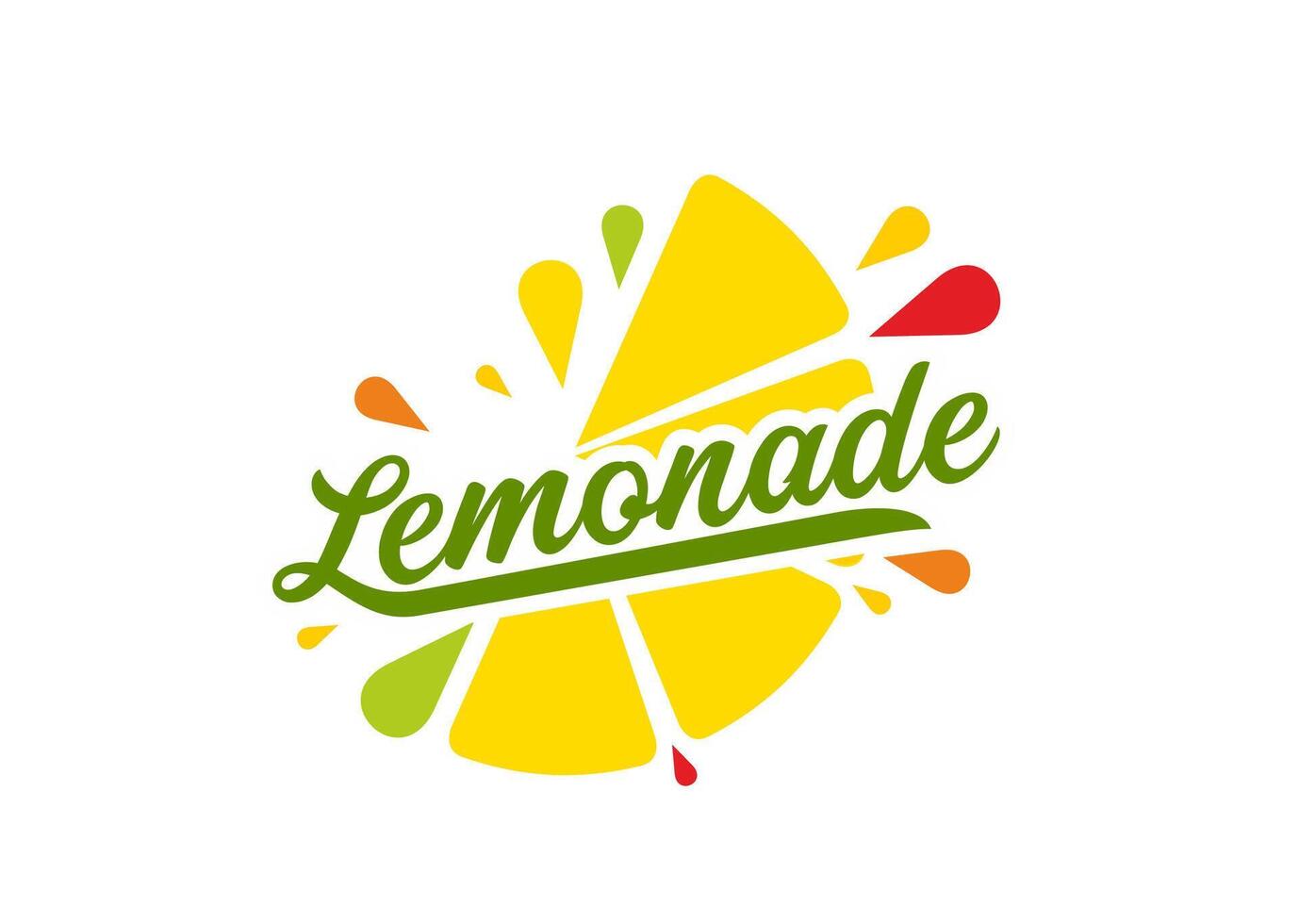 Lemonade drink icon, lemon fruit juice emblem vector