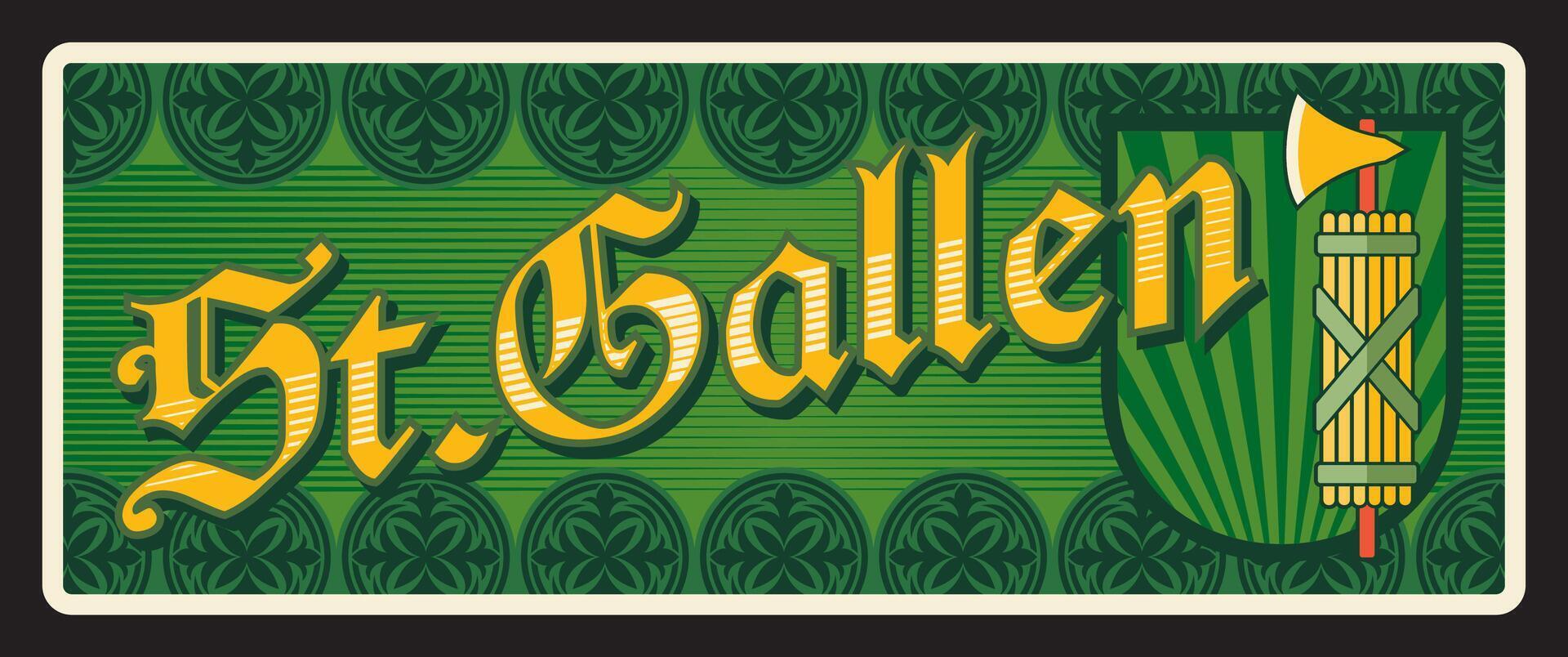St Gallen northeastern Switzerland canton sign vector