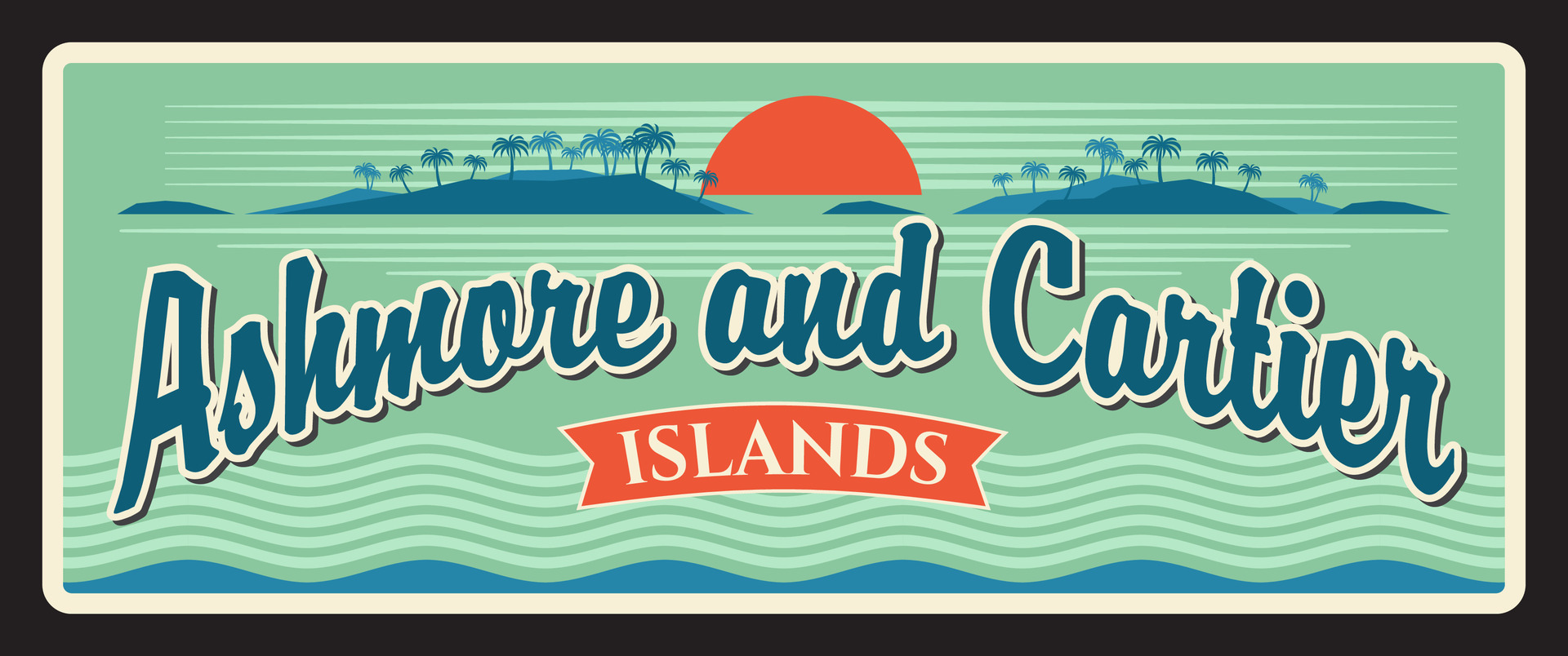 Ashmore and Cartier Islands Australia travel plate 43533325 Vector Art