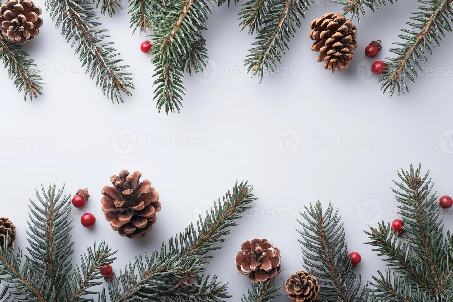 A white background with a row of pine trees and a row of pine cones photo