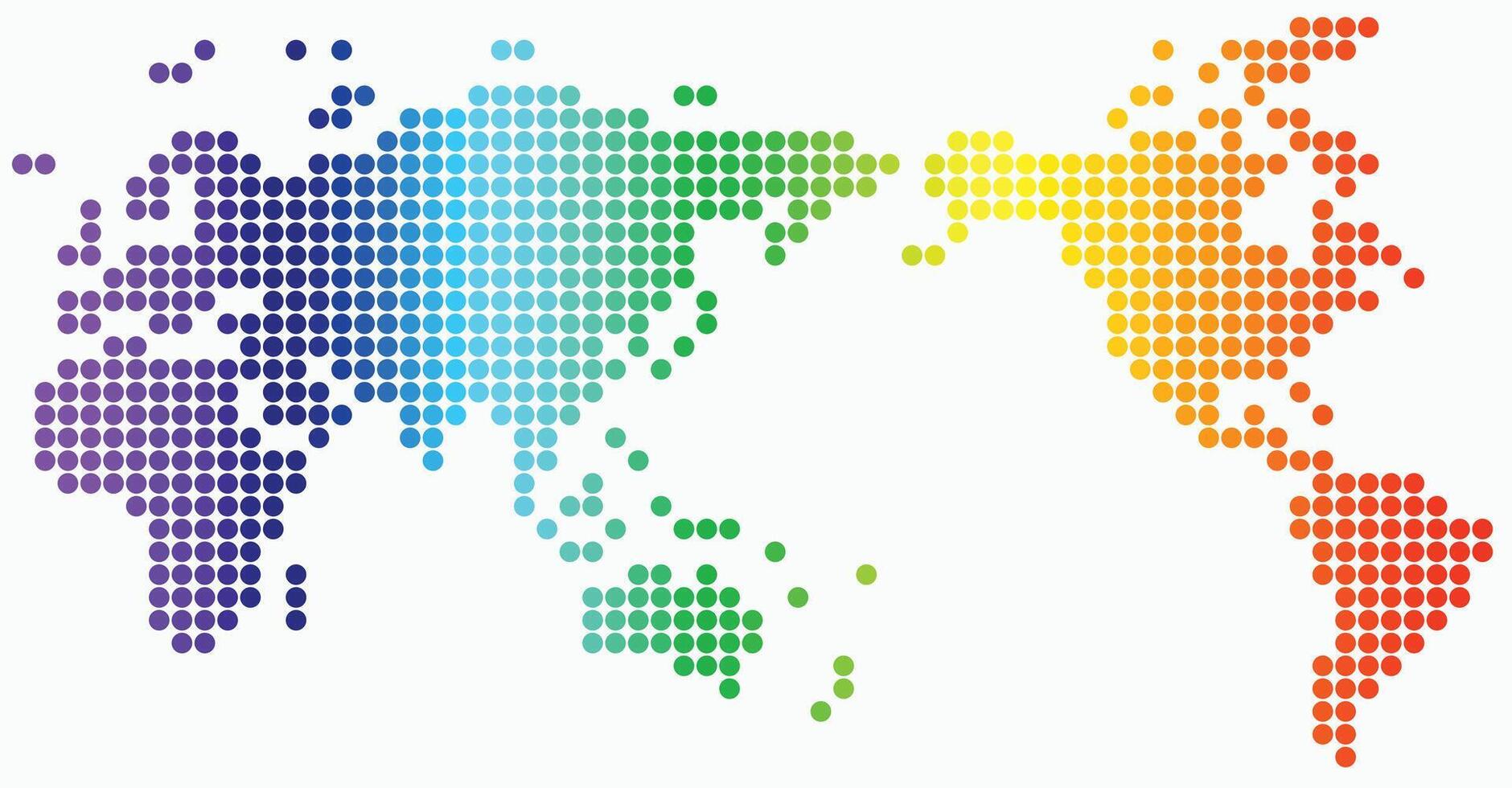 Circle shape world map on white background. vector