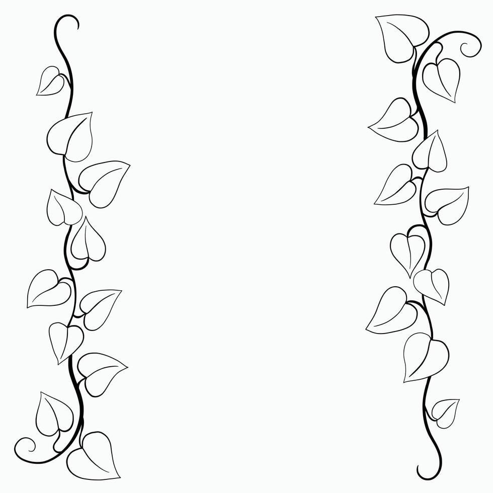 Floral ivy drawing decorative ornament flat design. vector