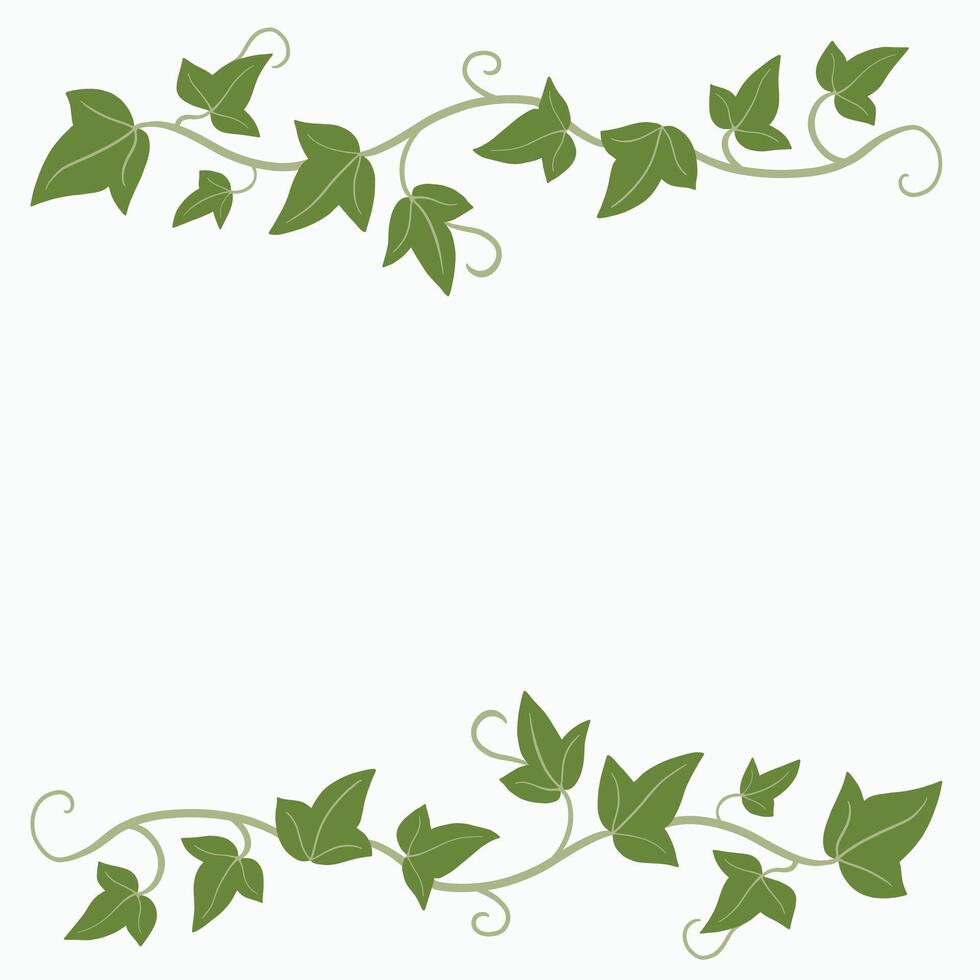 Floral ivy drawing decorative ornament flat design. vector