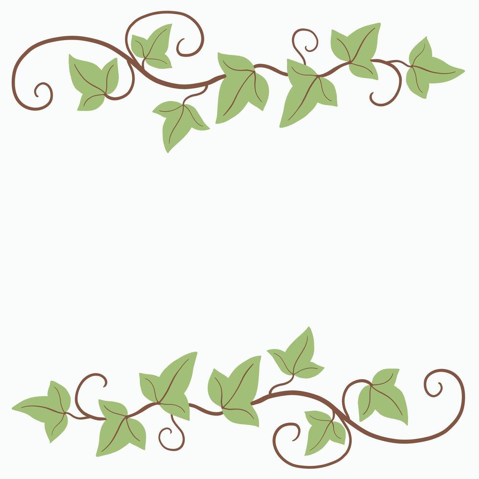Floral ivy drawing decorative ornament flat design. vector