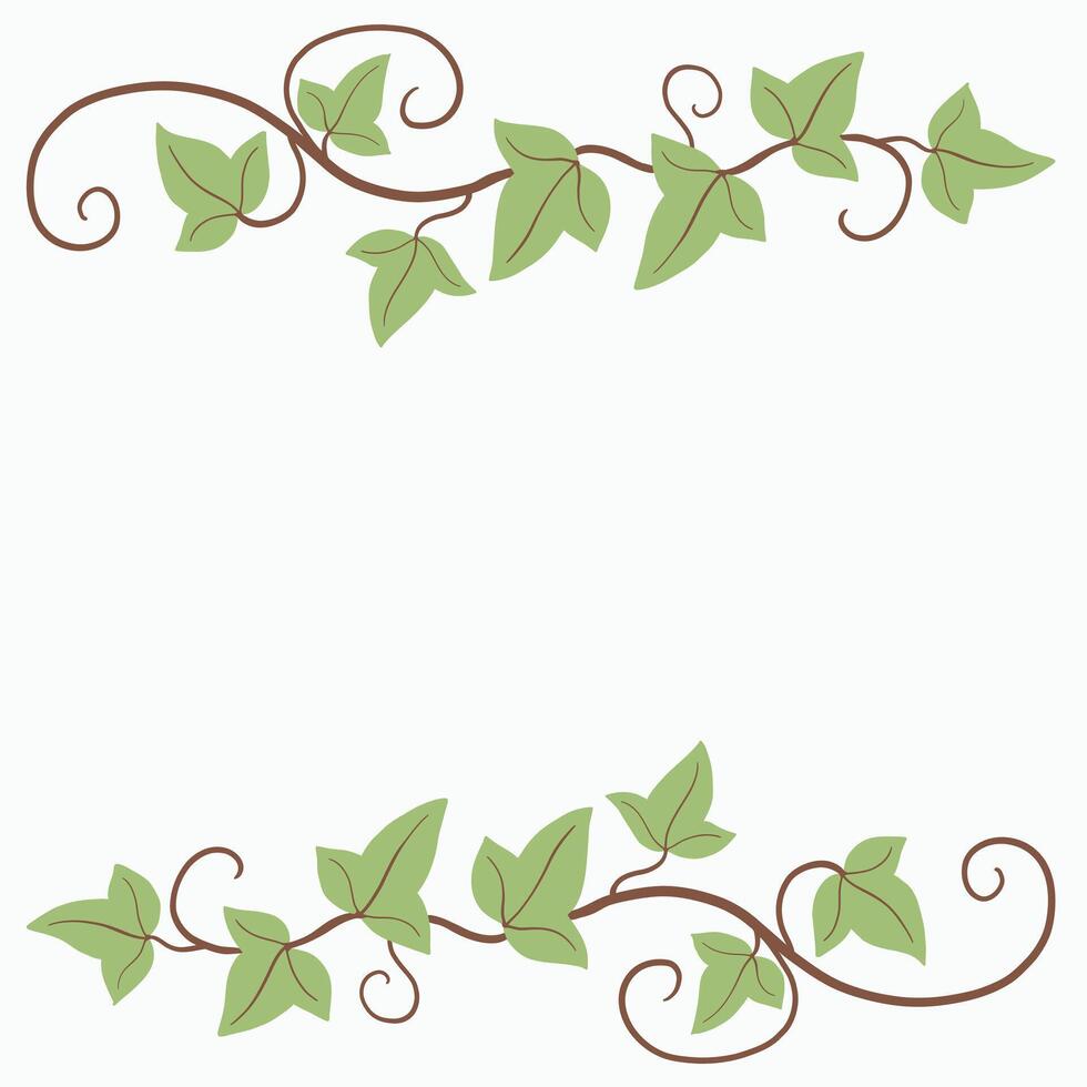 Floral ivy drawing decorative ornament flat design. vector