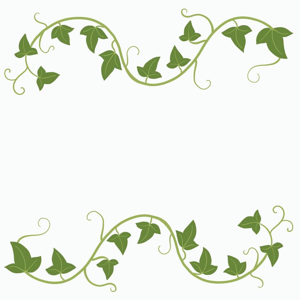 Floral ivy drawing decorative ornament flat design. vector