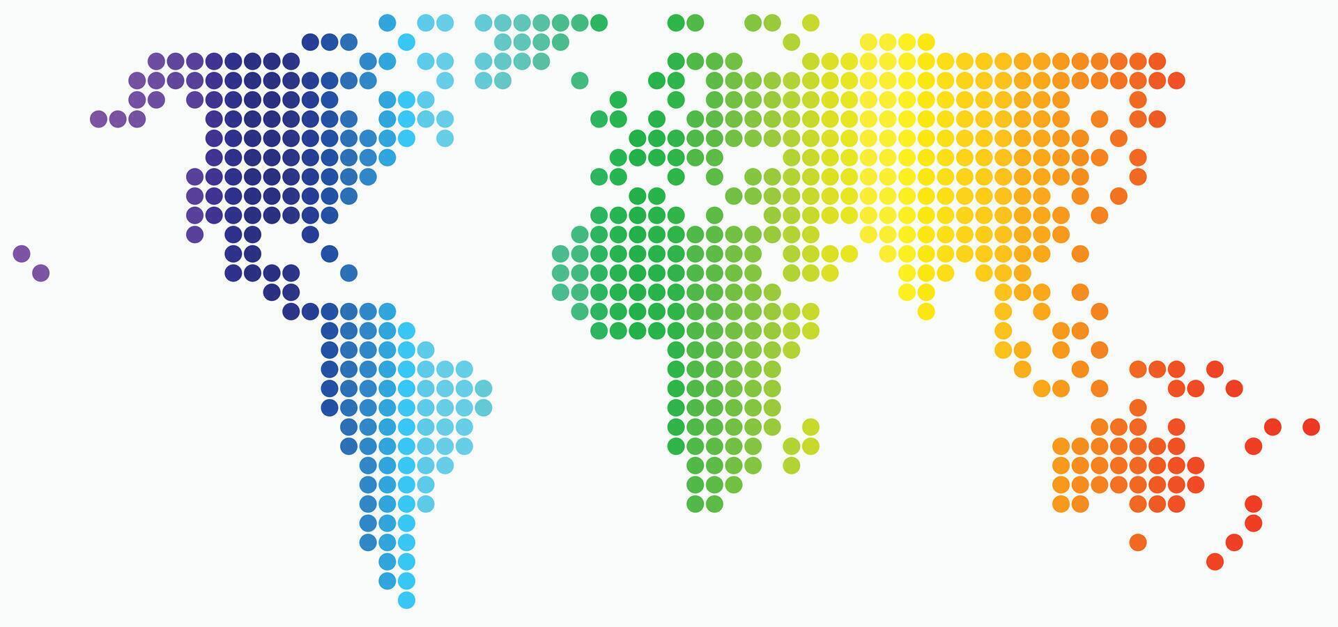 Circle shape world map on white background. vector