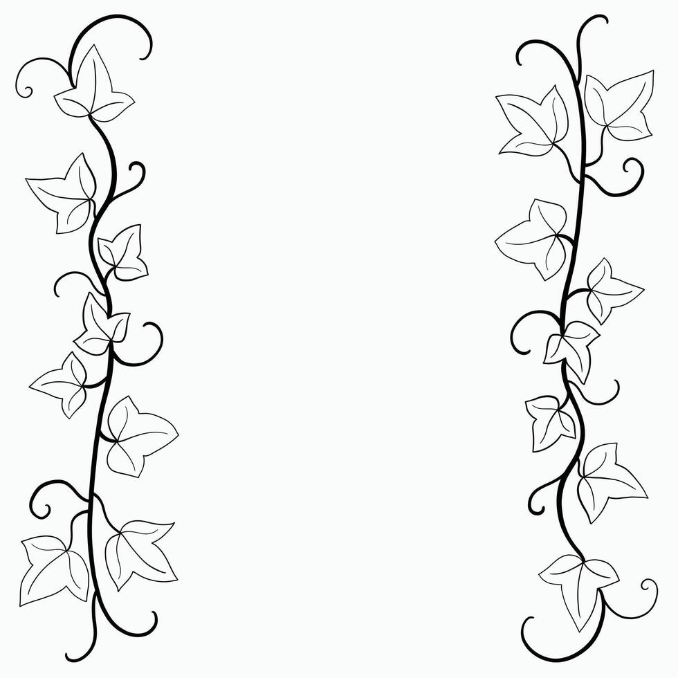 Floral ivy drawing decorative ornament flat design. vector