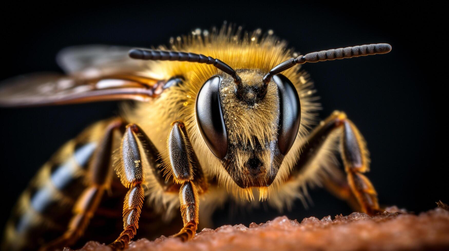 a close up of a bee photo