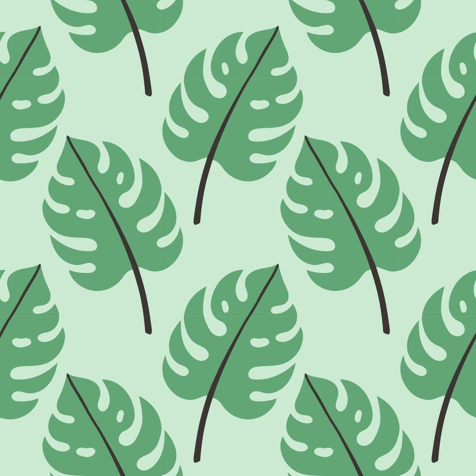 Tropical leaves pattern, jungle leaves seamless floral pattern. Ideal for textile. Summer background in pastel colors. vector