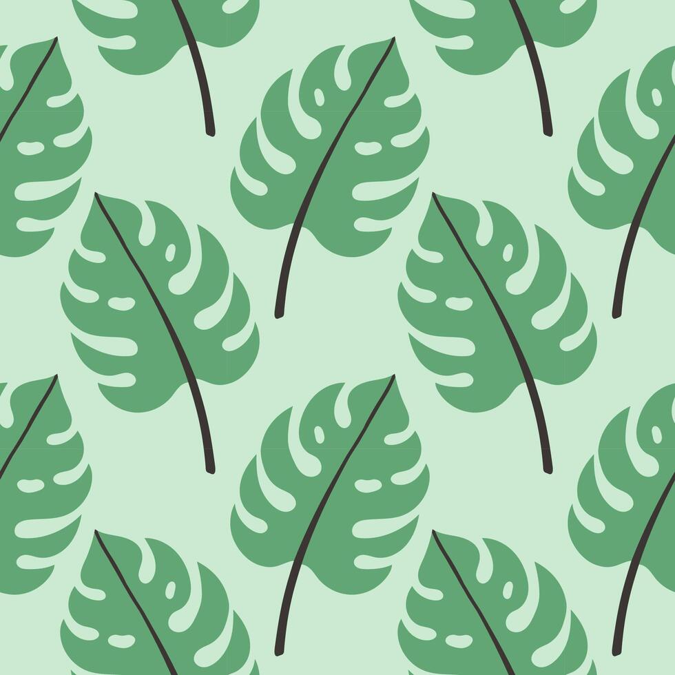 Tropical leaves pattern, jungle leaves seamless floral pattern. Ideal for textile. Summer background in pastel colors. vector