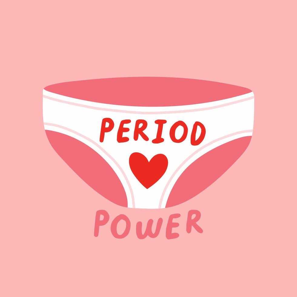 Menstruation lettering card. Menstrual cycle quote, periods lettering for card, banner, poster, sticker, female motivational saying. vector