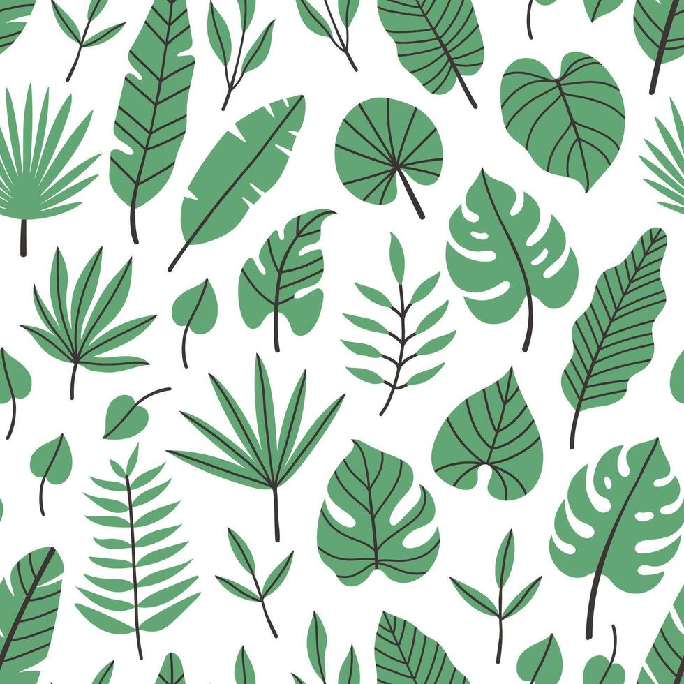 Tropical leaves pattern, jungle leaves seamless floral pattern. Ideal for textile. Summer background in pastel colors. vector