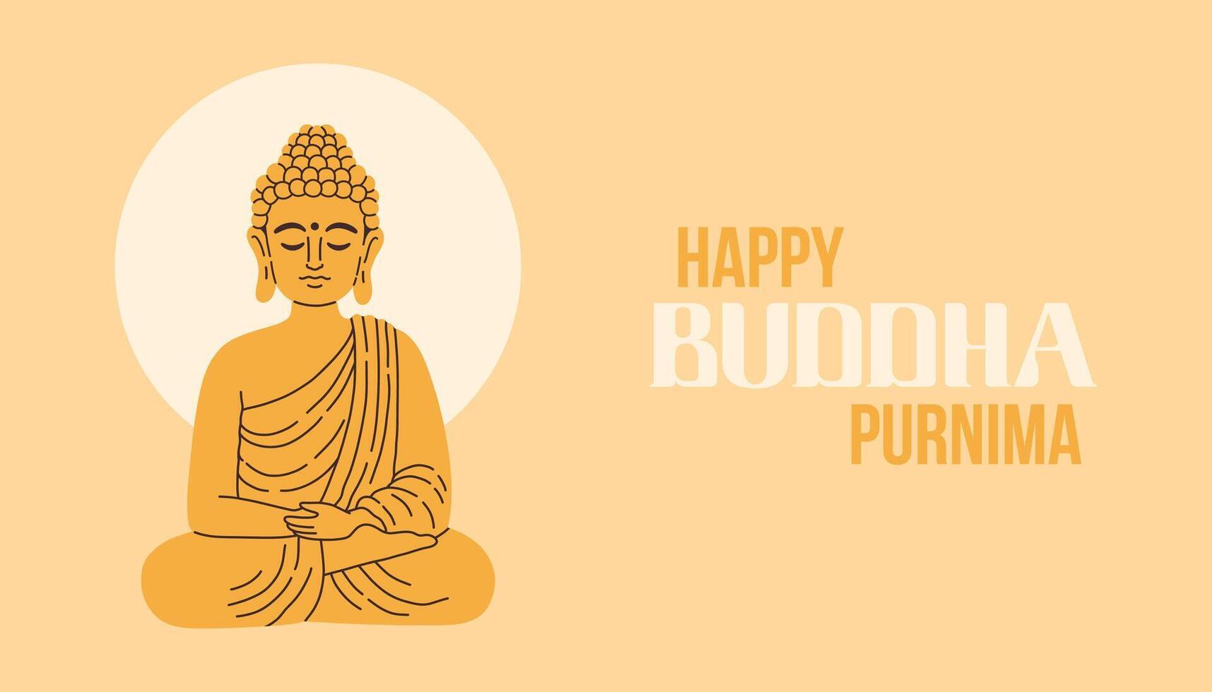 Happy Vesak Day, Buddha Purnima wishes greetings illustration. Can be used for posters, banners, greetings, and print design. vector