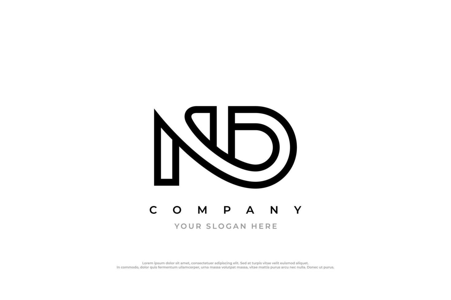 Initial Letter ND Logo Design vector