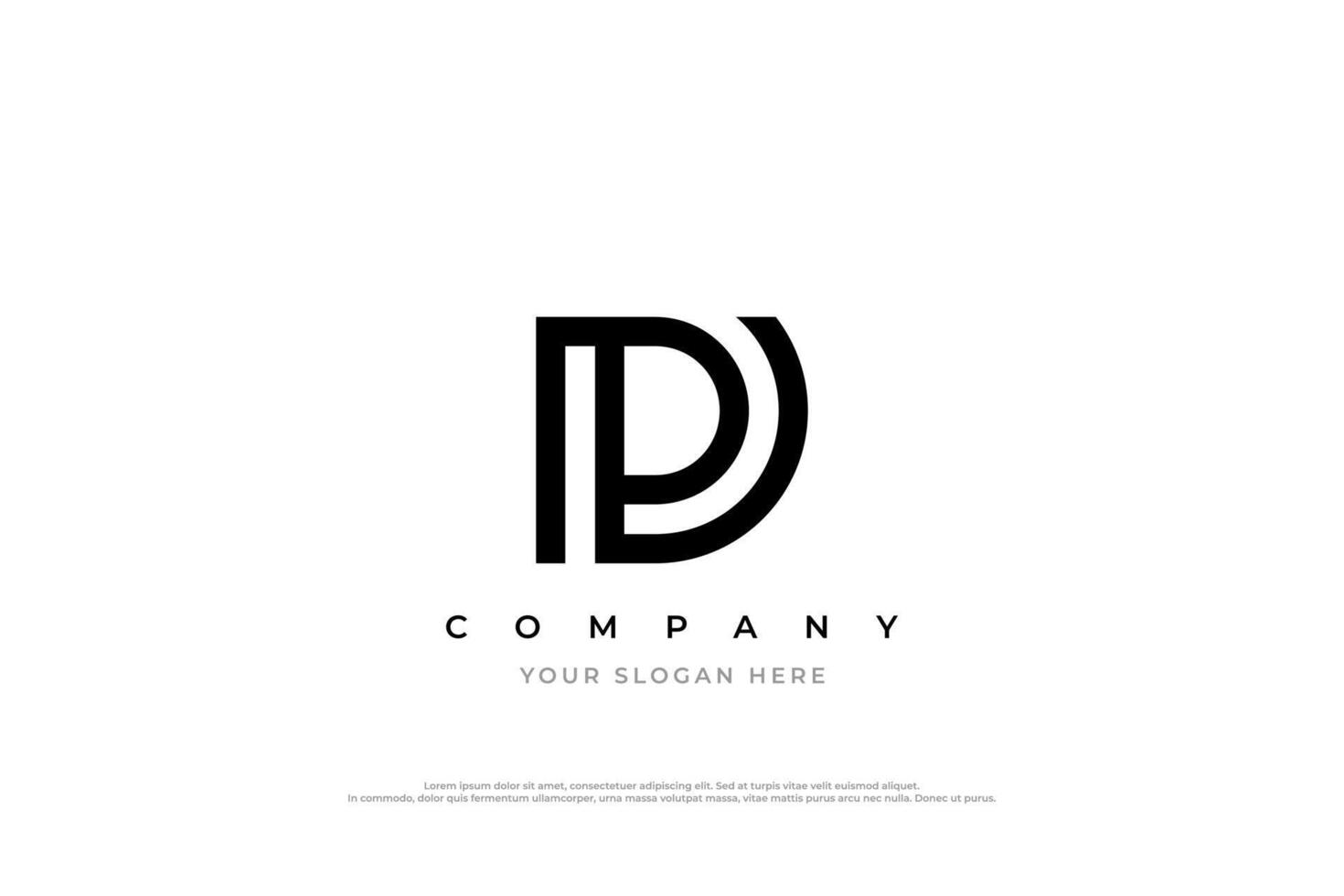 Initial Letter PD Logo Design vector