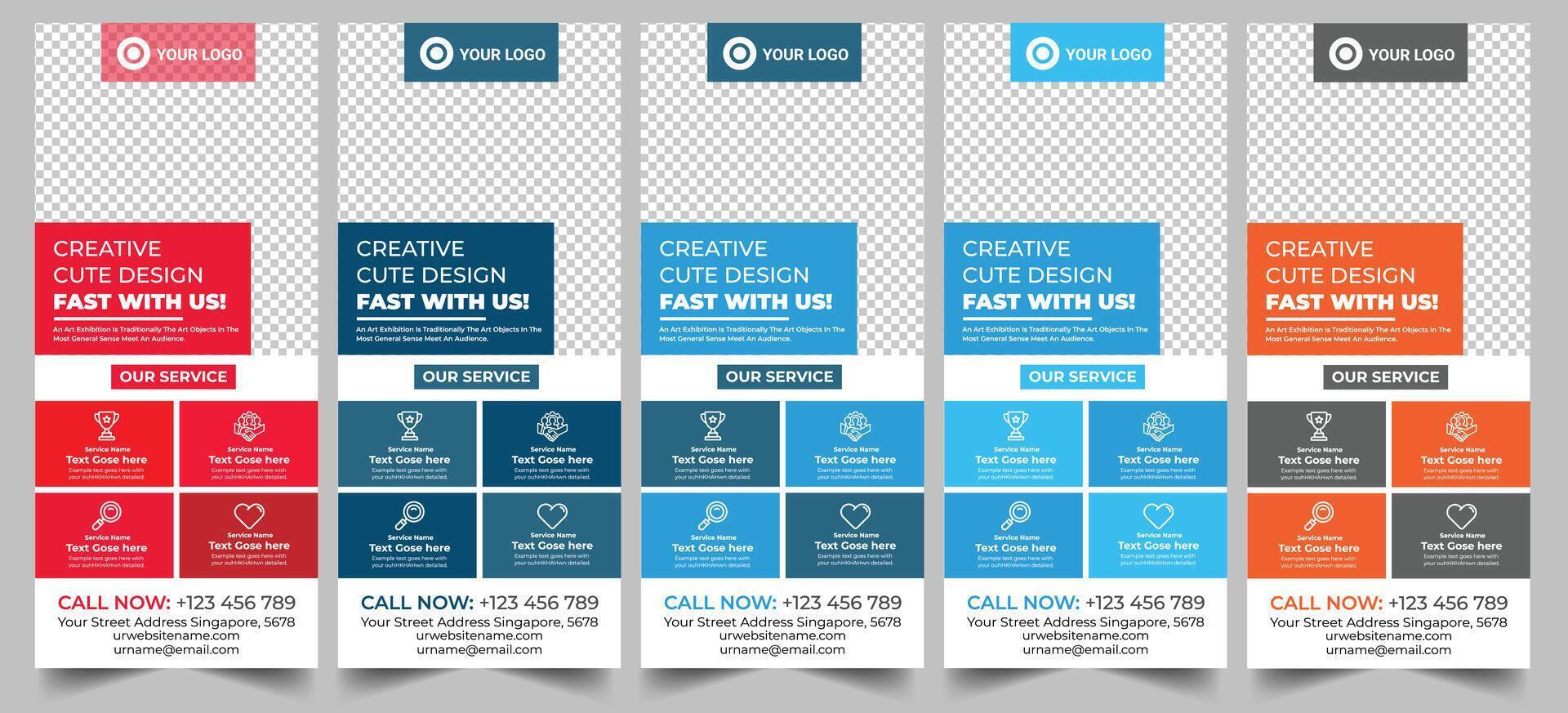 Business Flyer Template with Mockup Fitness Roll Up Banner with Circle Design Free vector