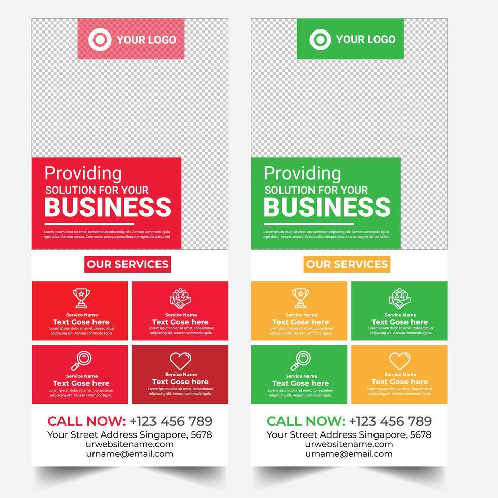 Business Flyer Template with Mockup Fitness Roll Up Banner with Circle Design Free vector