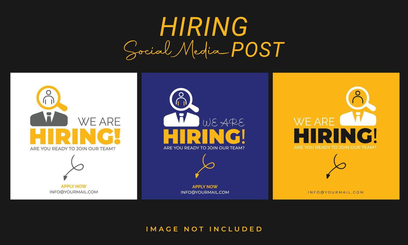 We are hiring job vacancy social media post banner design template with red color. We are hiring job vacancy vector