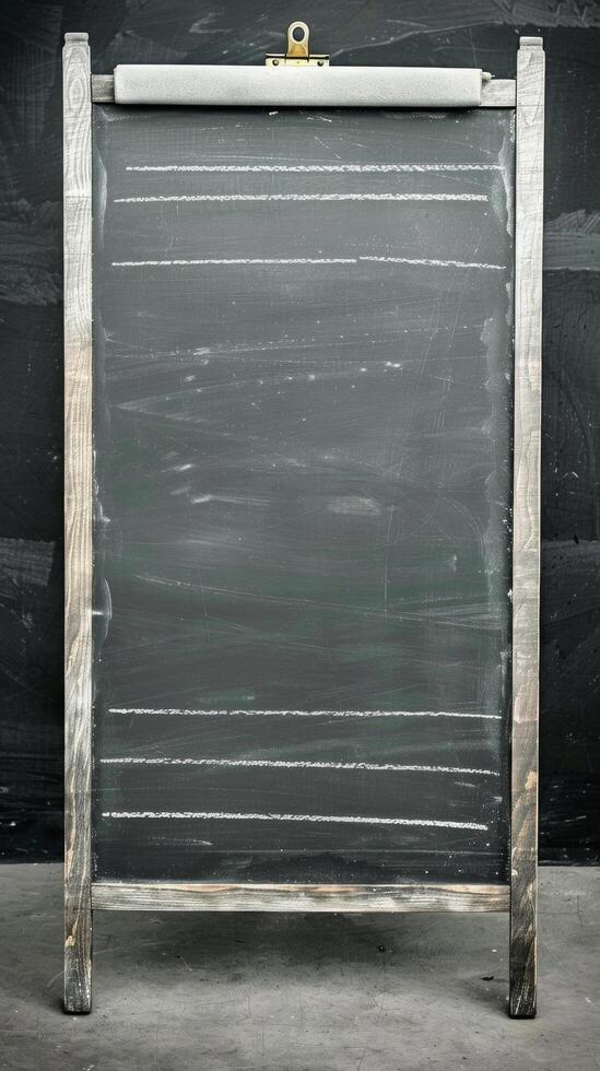 Vintage Chalkboard With Lines photo
