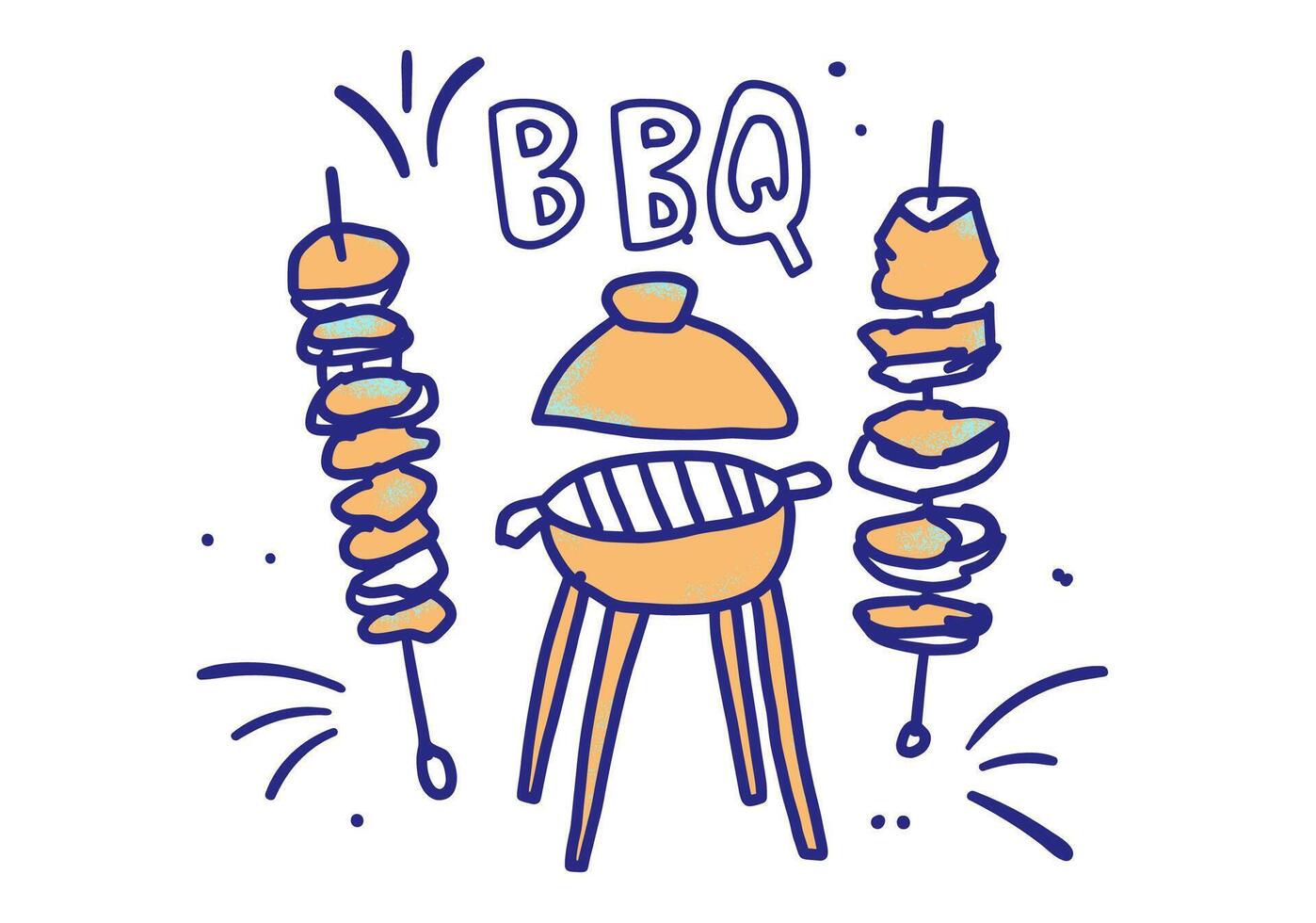 Barbecue composition with text. design. vector