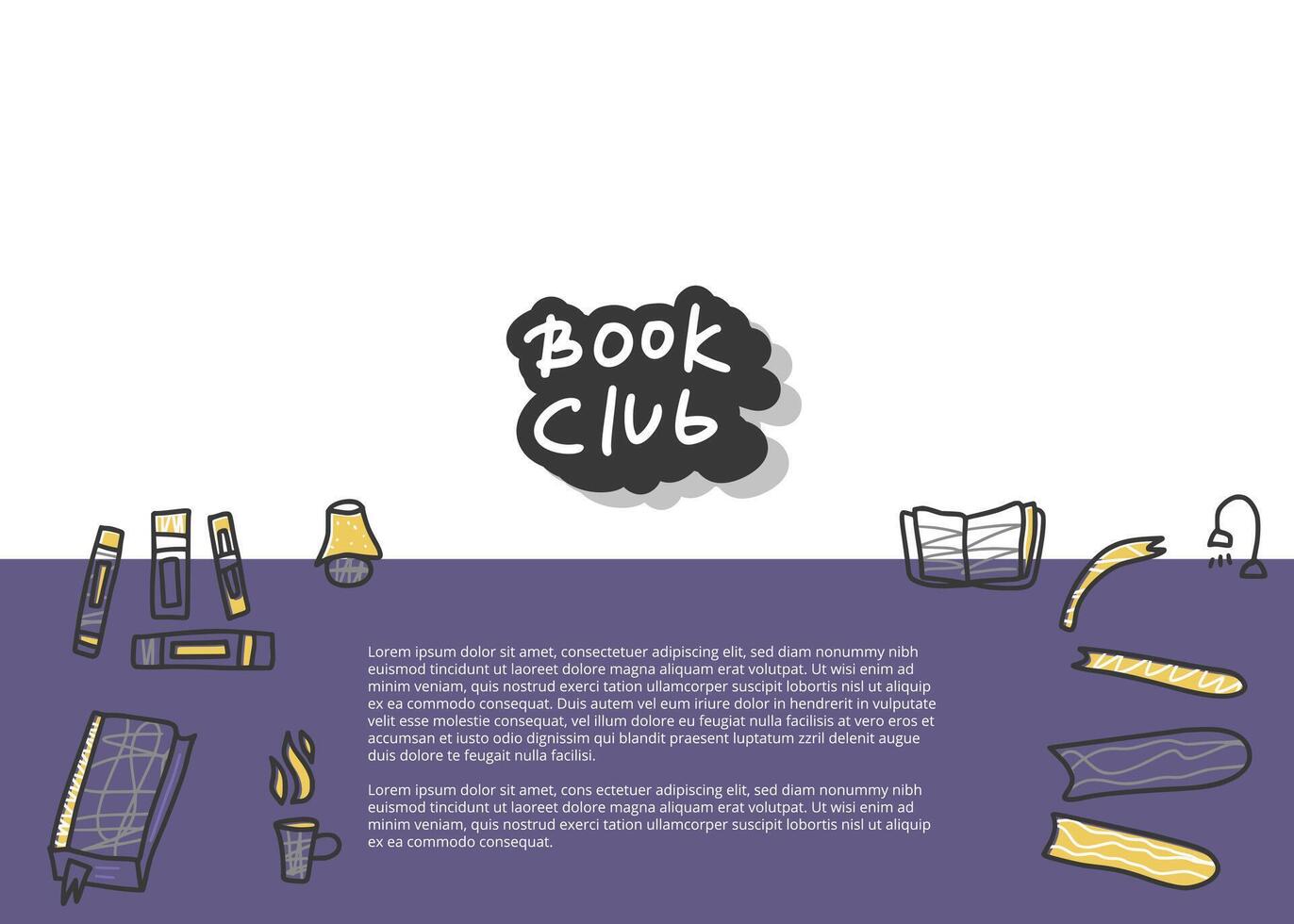Book concept. illustration in doodle style. vector