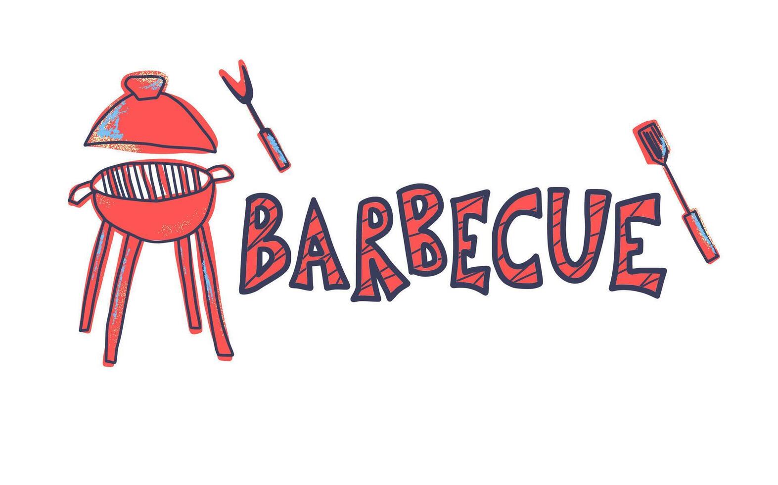 Barbecue composition with text. design. vector