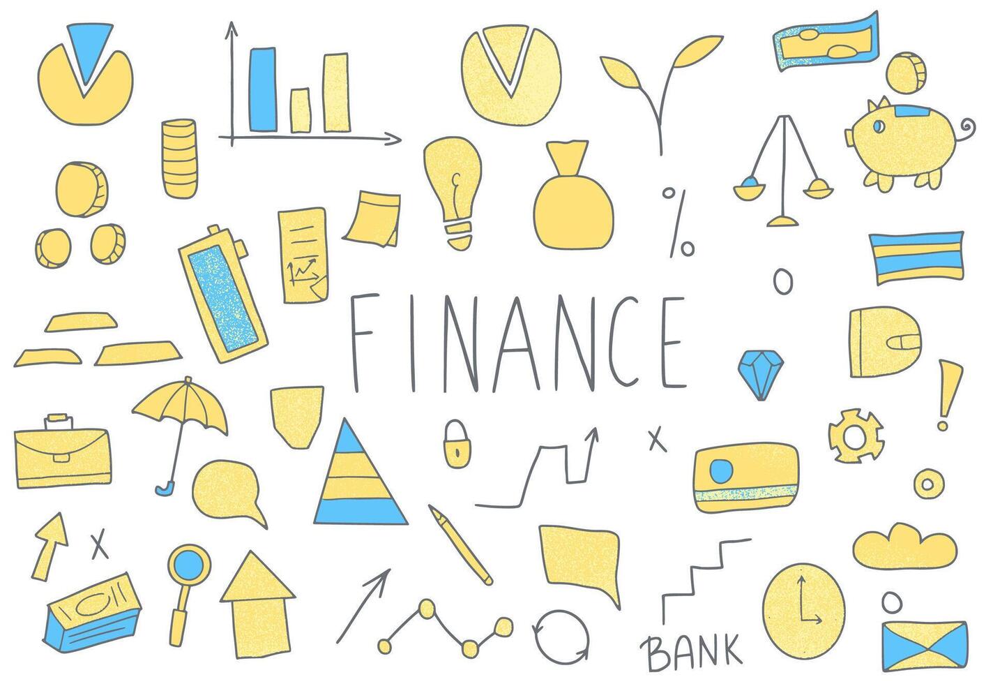 Set of finance elements. illustration. vector