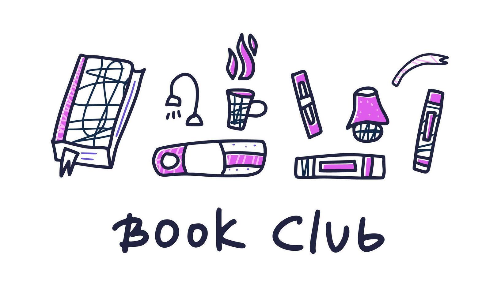 Book concept. illustration in doodle style. vector
