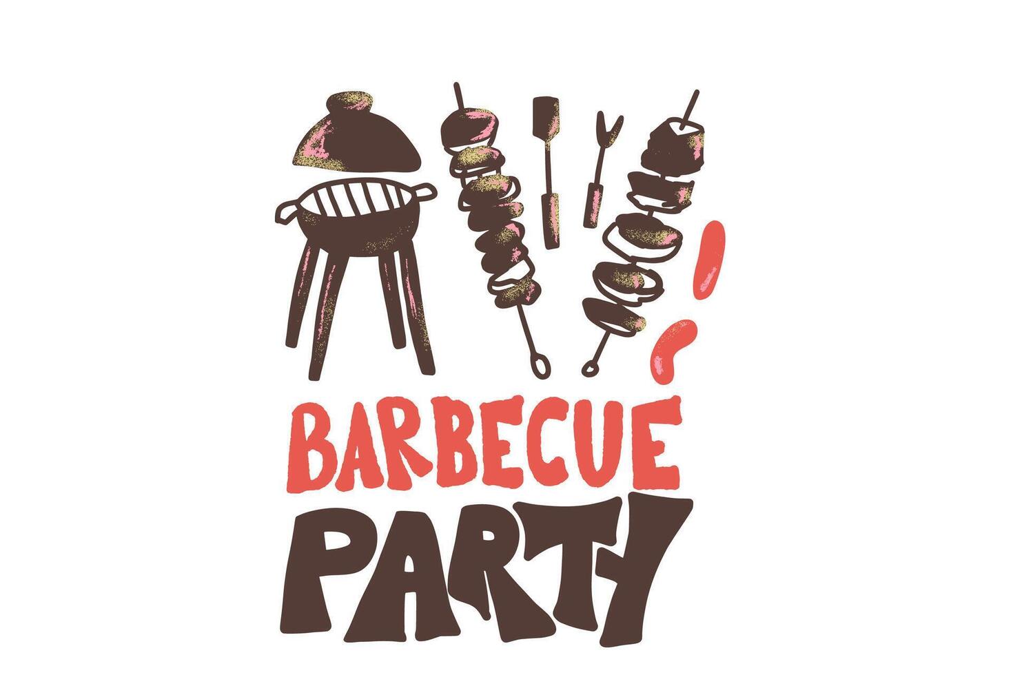 Barbecue composition with text. design. vector