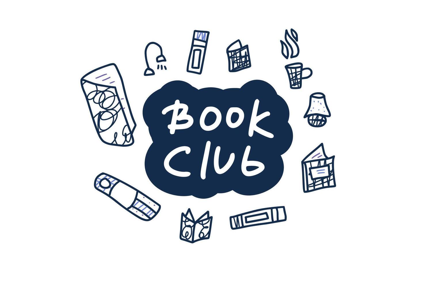 Book concept. illustration in doodle style. vector