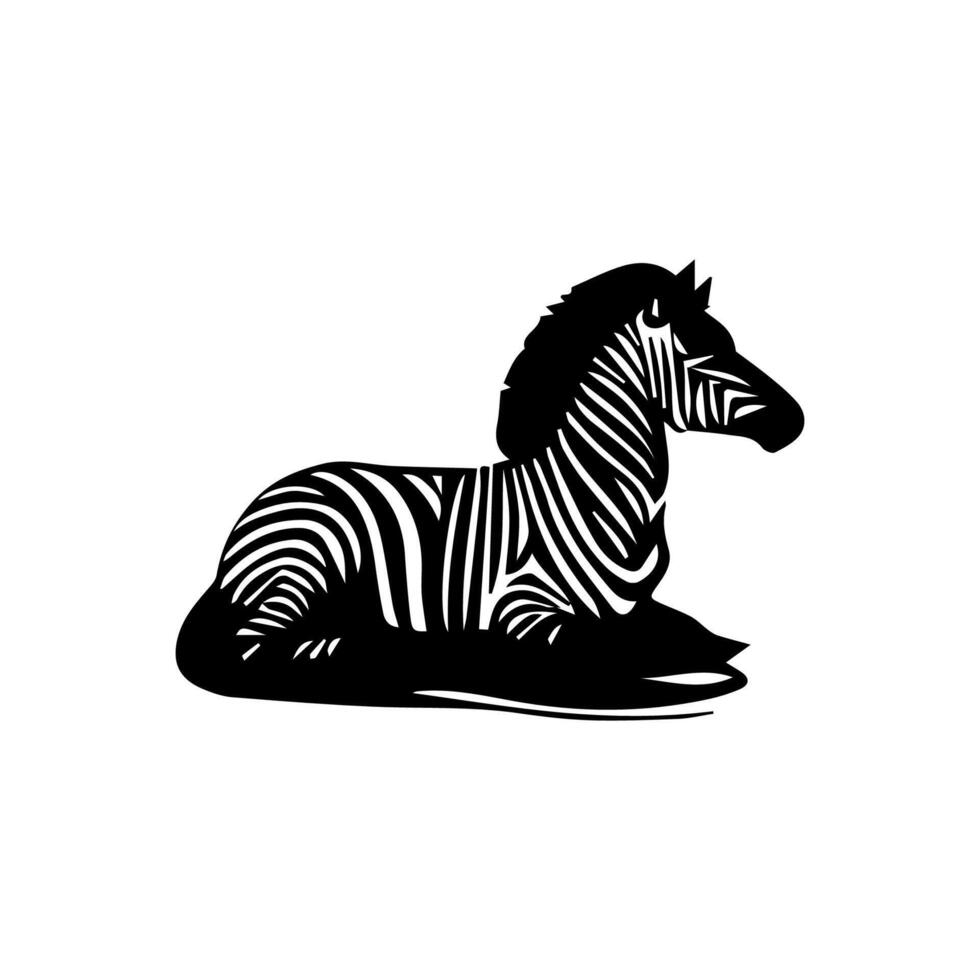 Zebra standing silhouette, zebra animal zoo icon logo vector