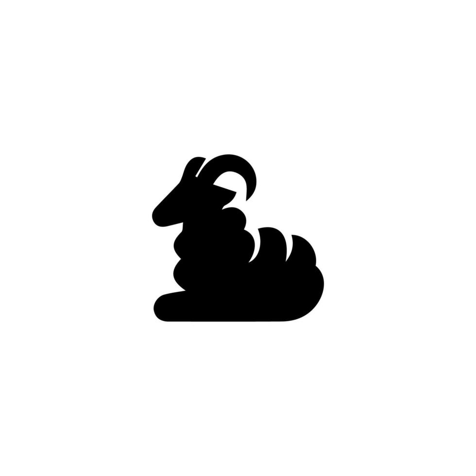 Sheep silhouette icon logo, goat animal vector