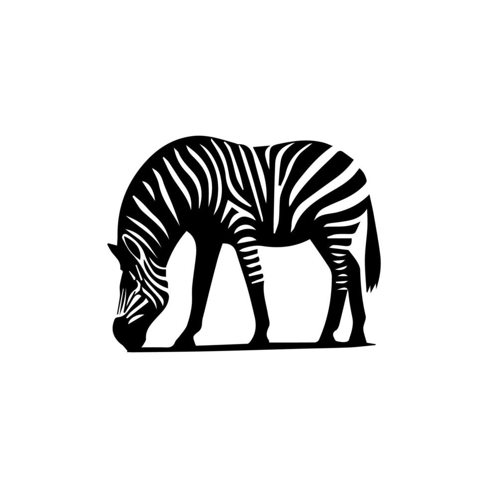 Zebra standing silhouette, zebra animal zoo icon logo vector