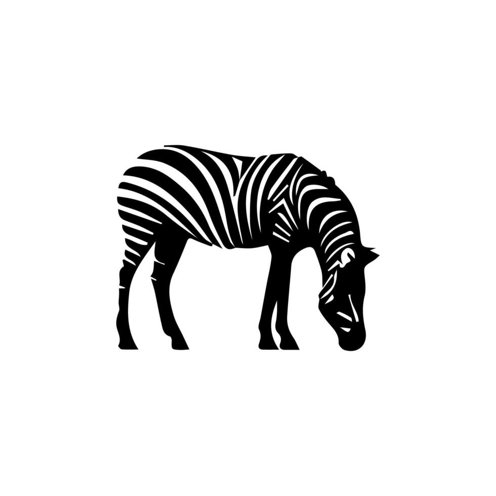 Zebra standing silhouette, zebra animal zoo icon logo vector