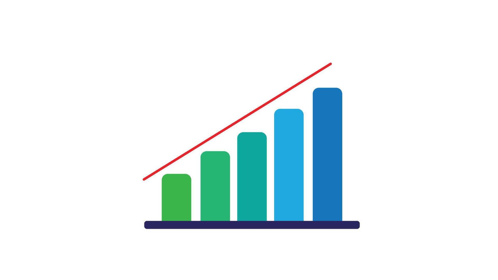 Rise chart design, profit rise chart vector
