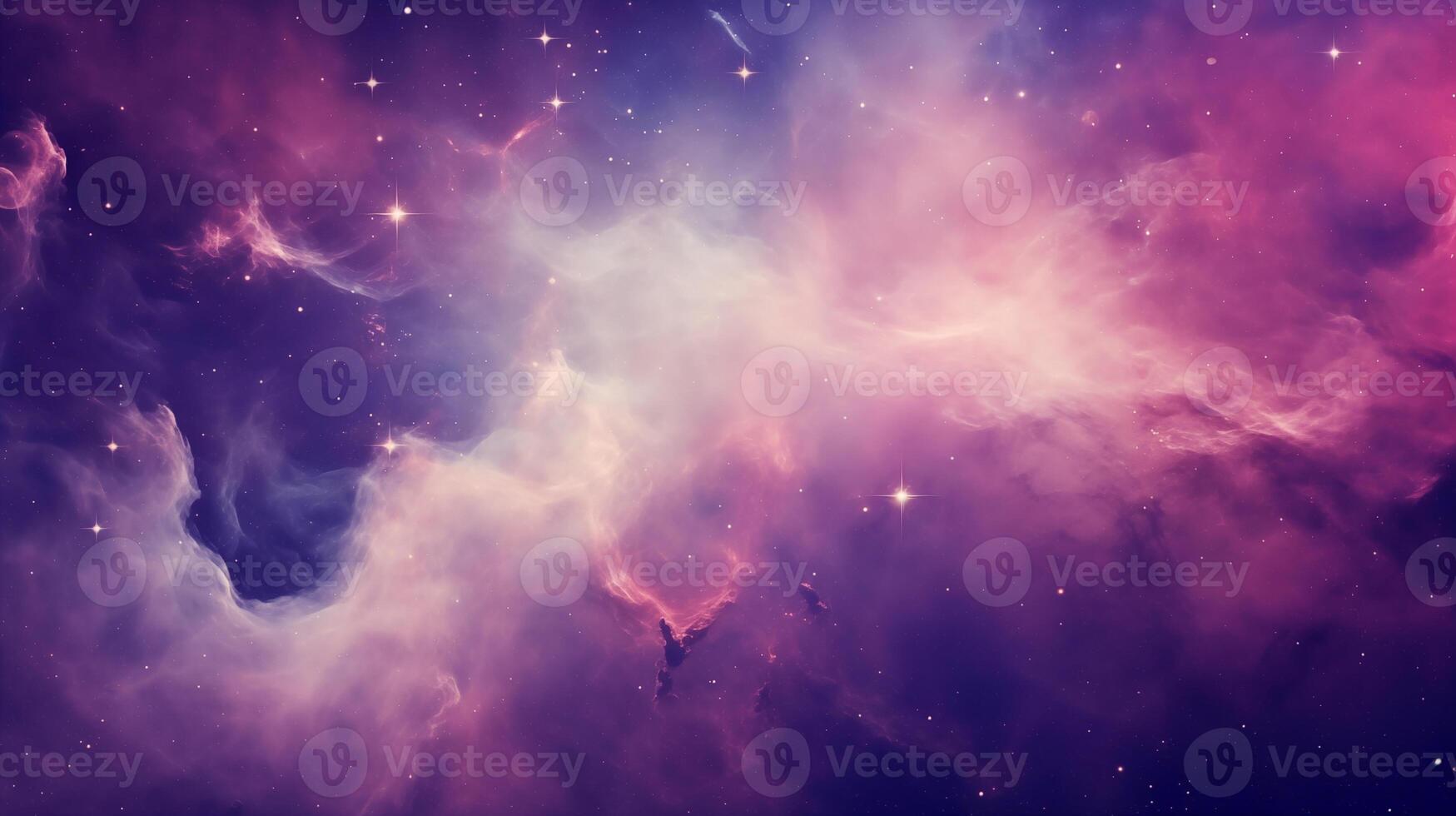 Cosmic wonder in purple starry background with interstellar cloud formations photo