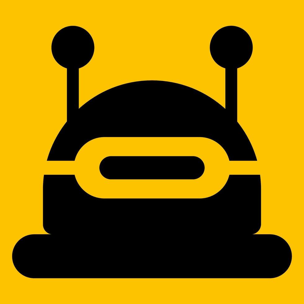 Editable robot icon with yellow backround vector